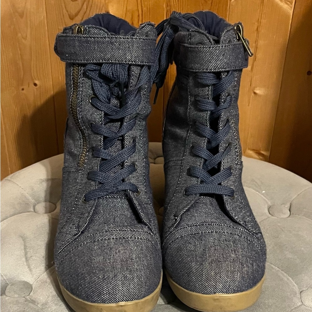 Stylish Denim High-Top Sneakers